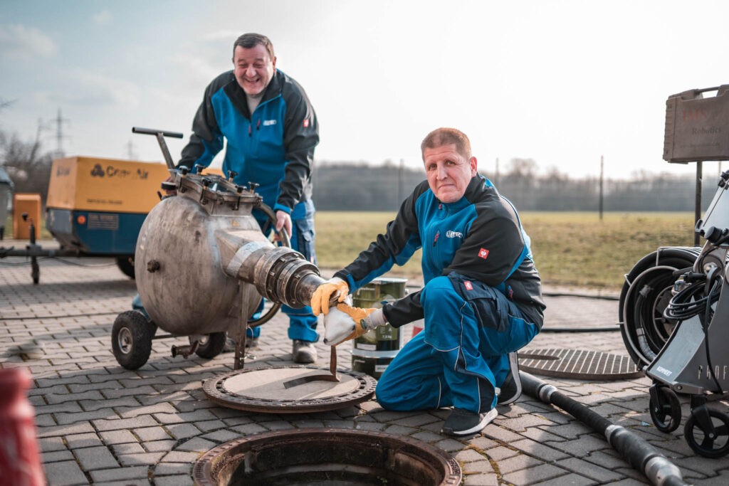 Schlauchliner Kanalsanierung in Abwasserleitung